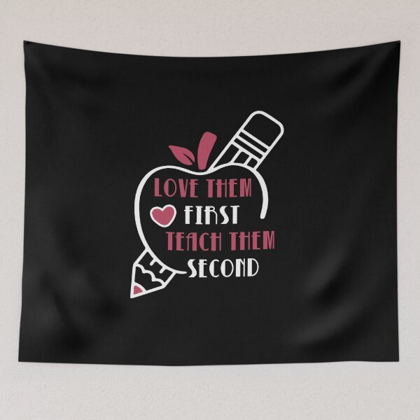 Item preview, love them first, teach them second- teacher valentines designed and sold by EnchantedOwl.