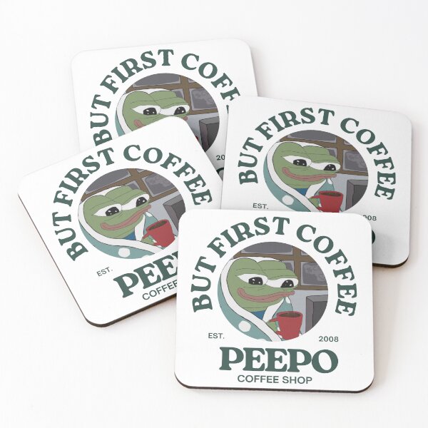 Item preview, But First Coffee Comfy Peepo/Pepe designed and sold by melsbells.