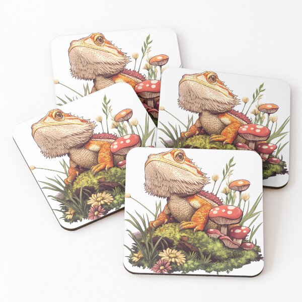 Item preview,  Bearded Dragon with Mushrooms designed and sold by ColorFlowArt.