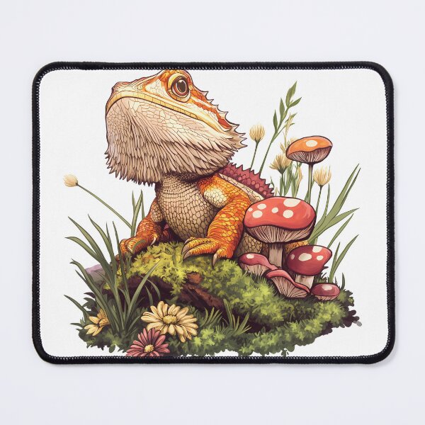 Item preview,  Bearded Dragon with Mushrooms designed and sold by ColorFlowArt.