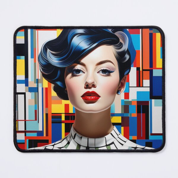 Item preview, Vibrant Portrait of a Glamorous Woman in Artistic Bauhaus Style designed and sold by LCPcreations.