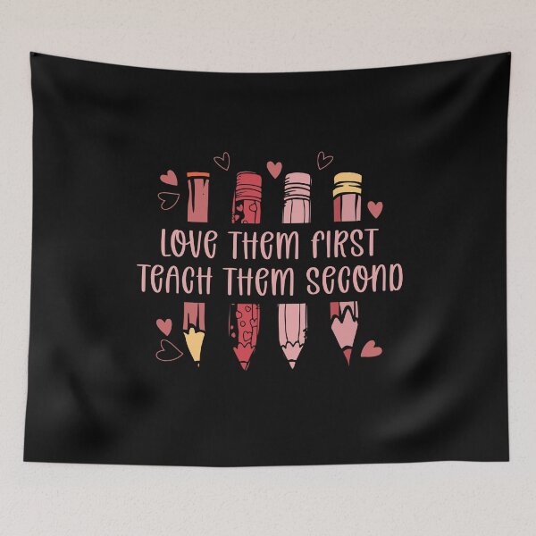 Item preview, love them first, teach them second- teacher valentines designed and sold by EnchantedOwl.