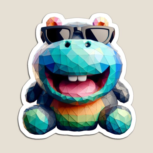 Item preview, hippopotamus hippo polygons sunglasses designed and sold by CutOriginalArt.