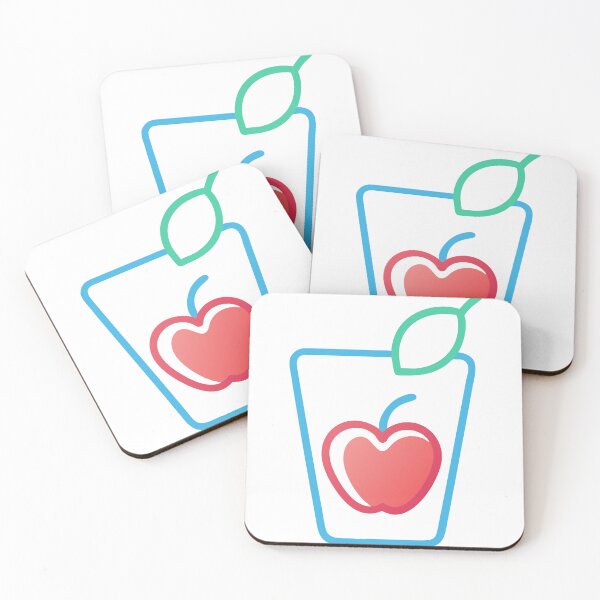 Item preview, Minimalist Design of Glass with Red Apple and Green Leaf Outline designed and sold by Creative88Art.