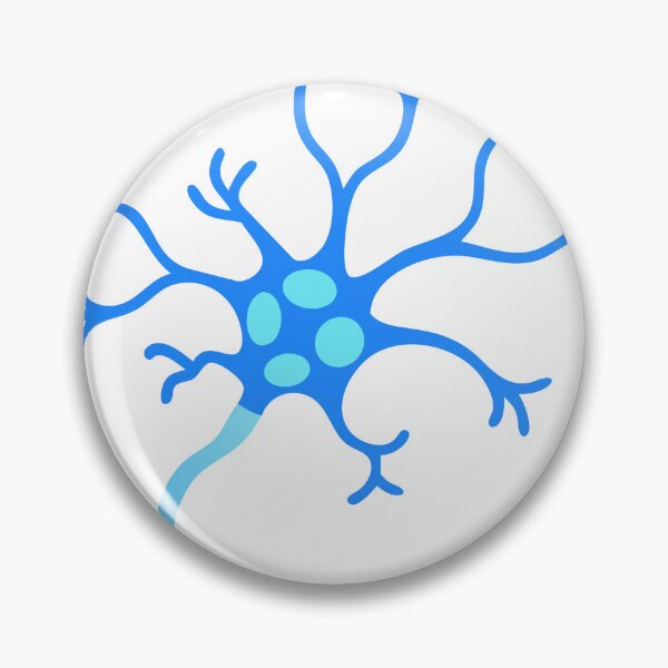 Item preview, Stylized Illustration of a Neuron with Blue Dendrites and Axon designed and sold by Creative88Art.