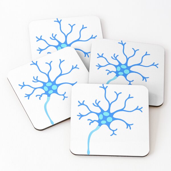 Item preview, Stylized Illustration of a Neuron with Blue Dendrites and Axon designed and sold by Creative88Art.