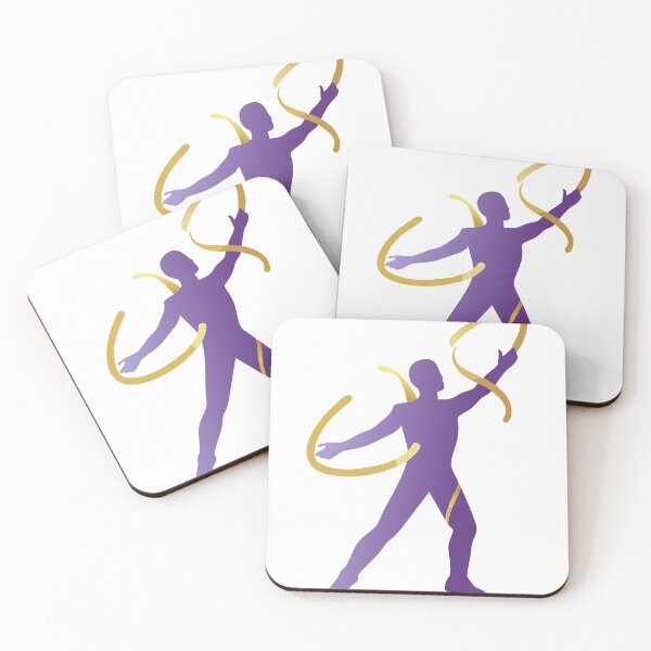 Item preview, Abstract Silhouette in Motion with Purple and Gold Elements designed and sold by Creative88Art.