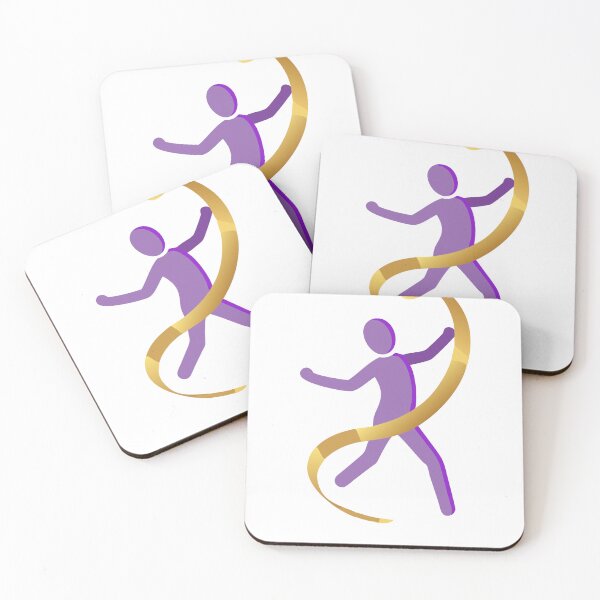 Item preview, Abstract Purple Figure with Golden Ribbon on Black Background designed and sold by Creative88Art.
