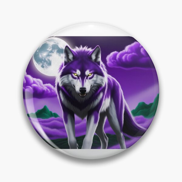 Artikelvorschau, cooler lila und silberner Wolf entworfen und verkauft von ykdesigns.