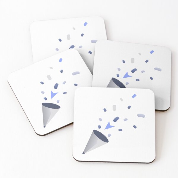 Item preview, Stylized Party Popper with Blue and White Confetti on Black designed and sold by Creative88Art.