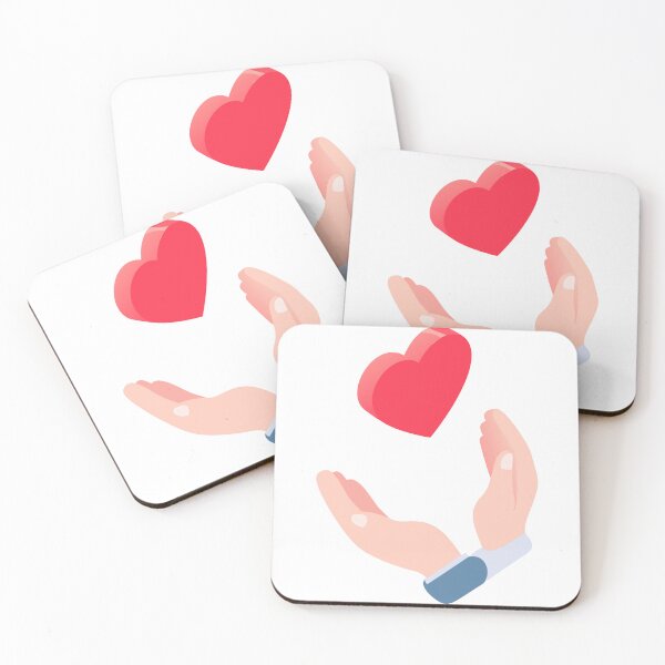 Item preview, Minimalist Illustration of Hands Reaching Toward a Red Heart designed and sold by Creative88Art.