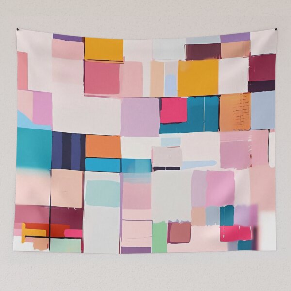Item preview, Soft Geometric Abstraction – Pastel Color Block Art designed and sold by SparkyBamBam.