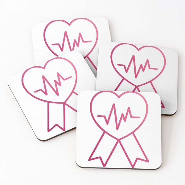 Item preview, Pink Heart with Heartbeat Line and Ribbon on Black Background designed and sold by Creative88Art.
