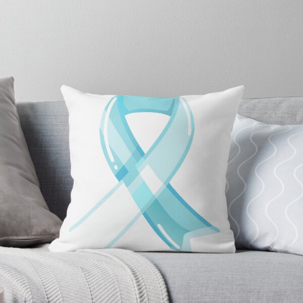 Item preview, Light Blue Awareness Ribbon on Solid Black Background designed and sold by Creative88Art.