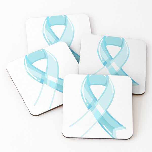 Item preview, Light Blue Awareness Ribbon on Solid Black Background designed and sold by Creative88Art.