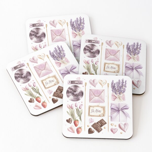Item preview, Valentine's Day Watercolor Clipart with Lavender Flowers, Hearts & Love Elements designed and sold by AnnDesignStudio.