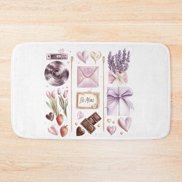 Item preview, Valentine's Day Watercolor Clipart with Lavender Flowers, Hearts & Love Elements designed and sold by AnnDesignStudio.