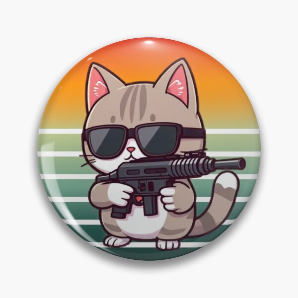 Item preview, Cat with gun  designed and sold by ImagineItNow.