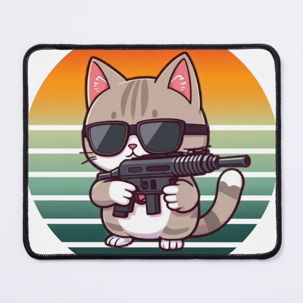 Item preview, Cat with gun designed and sold by ImagineItNow.