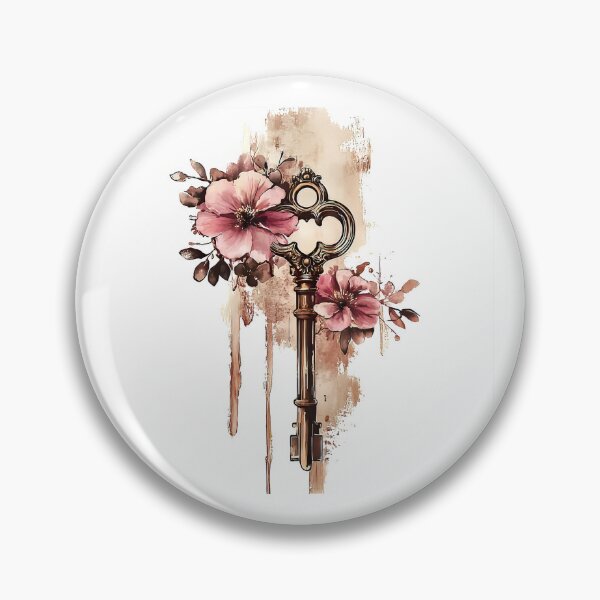 Item preview, Vintage key with flowers  designed and sold by I-R-A.