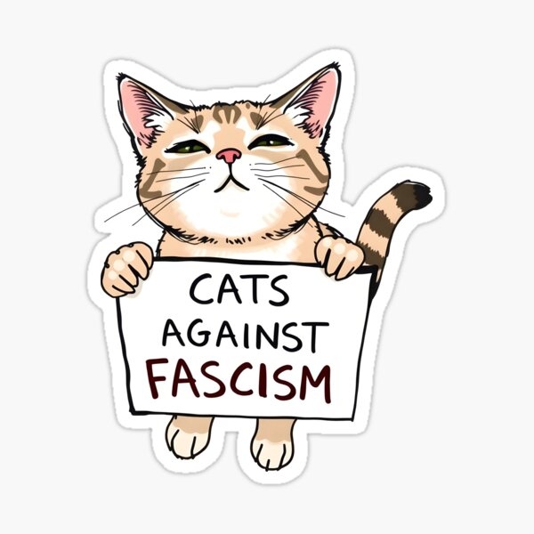 Vista previa del artículo con la obra «Gatos contra el fascismo – Revolución felina por la libertad», diseñado y vendido por WAUZ.