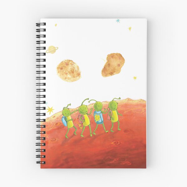Item preview, Four Little Martians Walking under Mars moons Phobos and Deimos designed and sold by Julia Doria.