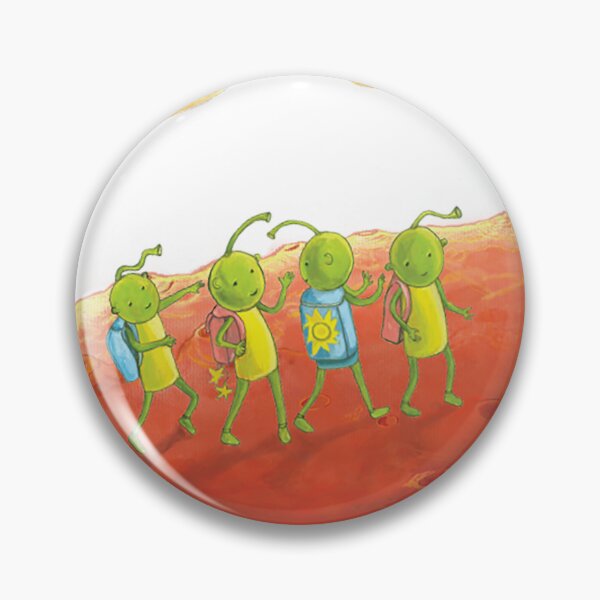 Item preview, Four Little Martians Walking under Mars moons Phobos and Deimos designed and sold by Julia Doria.