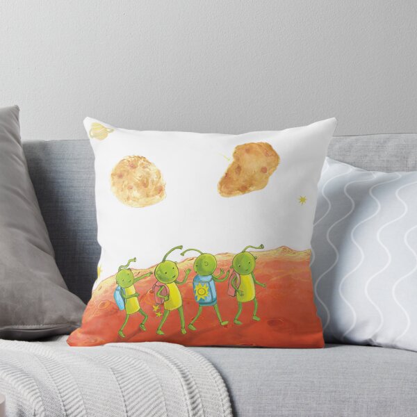 Item preview, Four Little Martians Walking under Mars moons Phobos and Deimos designed and sold by Julia Doria.