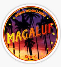 Magaluf, Magaluf t shirt, Magaluf sticker, Spain, with palmtrees Sticker