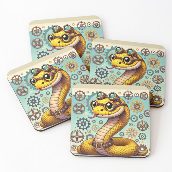Item preview, Steampunk Yellow Anaconda designed and sold by Sillytoe.