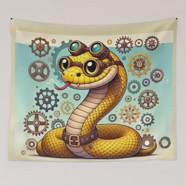 Item preview, Steampunk Yellow Anaconda designed and sold by Sillytoe.
