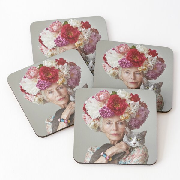 Item preview, Cat Lady with Crown of Flowers designed and sold by 1000 Beautiful Things.