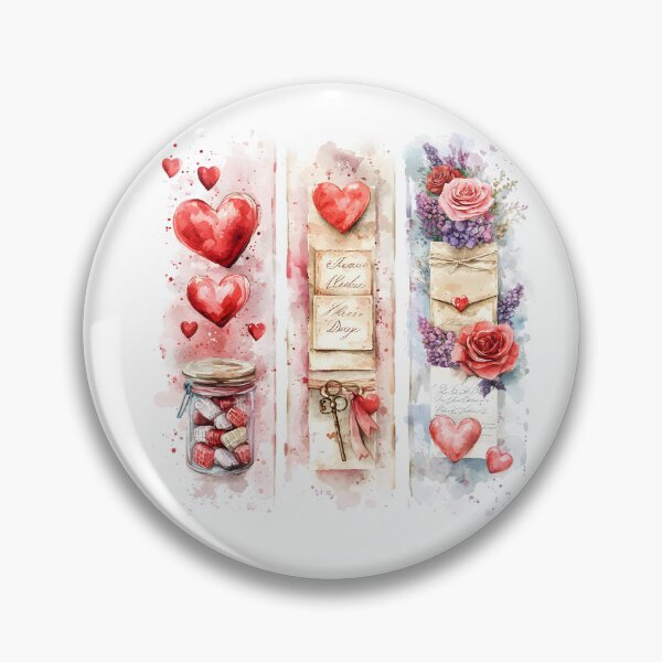 Item preview, Vintage Valentine Love Banners: Watercolor Hearts, Flowers & Love Letters Clipart designed and sold by AnnDesignStudio.