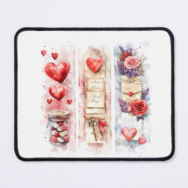 Item preview, Vintage Valentine Love Banners: Watercolor Hearts, Flowers & Love Letters Clipart designed and sold by AnnDesignStudio.