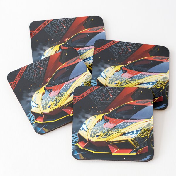 Item preview, Sports Car, Islamic Patterns, Yellow & Red designed and sold by DigitalHeadache.