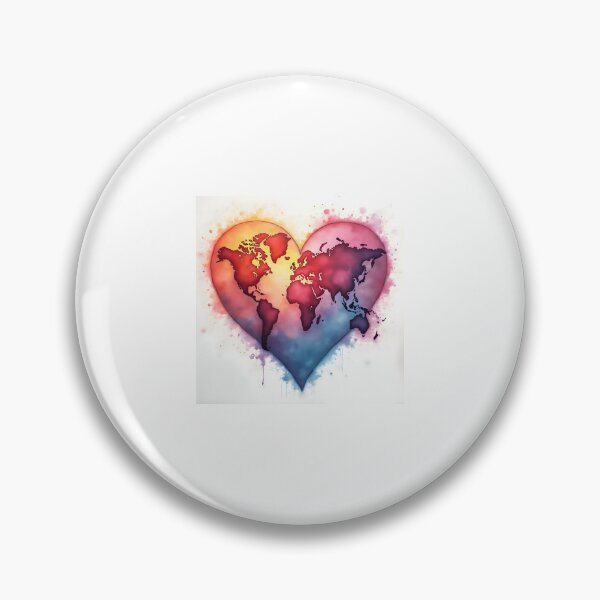 Artikelvorschau, Welt in Liebe - Aquarell Herz Karte entworfen und verkauft von QuickPick Store.