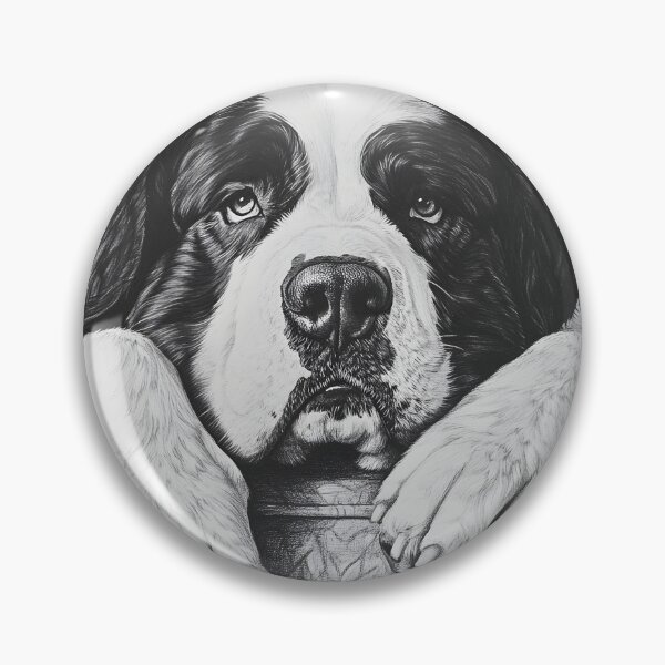 Item preview, Realistic Saint Bernard pencil drawing designed and sold by Pencil-Art.