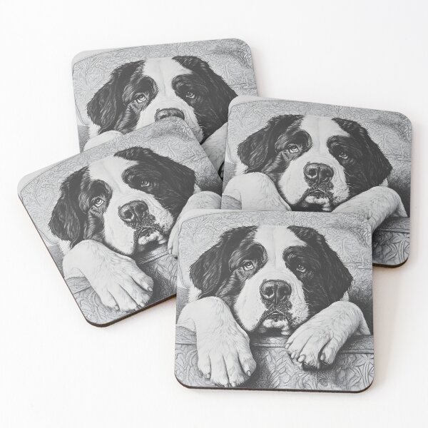 Item preview, Realistic Saint Bernard pencil drawing designed and sold by Pencil-Art.