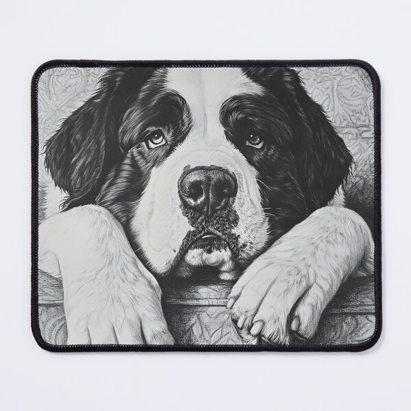 Item preview, Realistic Saint Bernard pencil drawing designed and sold by Pencil-Art.