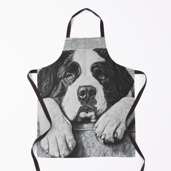Item preview, Realistic Saint Bernard pencil drawing designed and sold by Pencil-Art.