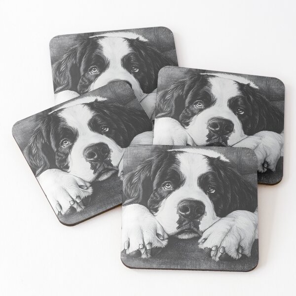 Item preview, Realistic Saint Bernard pencil drawing designed and sold by Pencil-Art.