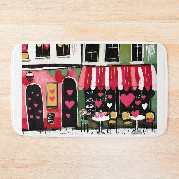 Item preview, Celebrate Valentine's Day Love- Cozy Cafe with Heart Decorations in a Romantic Street designed and sold by OlfactoART Studio.