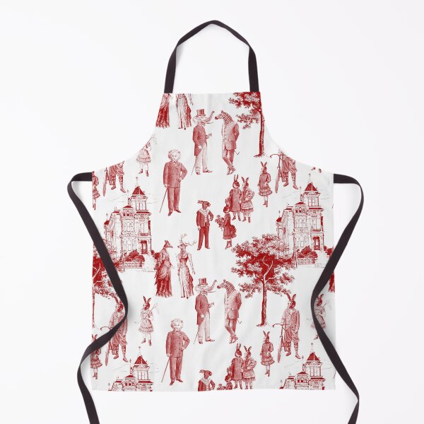 Item preview, antique victorian animals toile anthropomorphic red designed and sold by Gossip Rag.