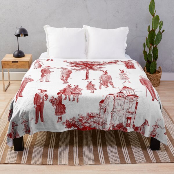 Item preview, antique victorian animals toile anthropomorphic red designed and sold by Gossip Rag.