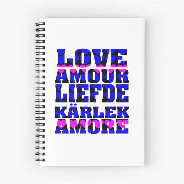 Item preview, Love in Many Languages Blue Pink designed and sold by ValeriesGallery.