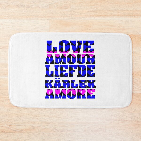 Item preview, Love in Many Languages Blue Pink designed and sold by ValeriesGallery.