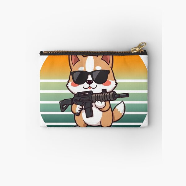 Item preview, Akita dog with a gun designed and sold by ImagineItNow.