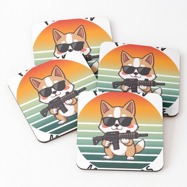 Item preview, Akita dog with a gun designed and sold by ImagineItNow.