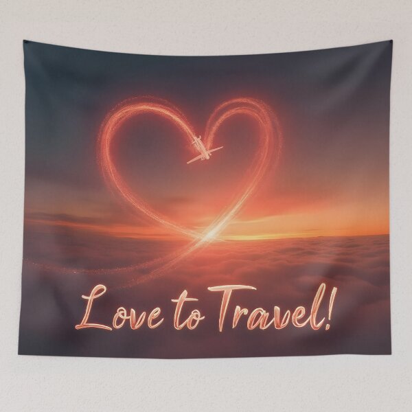 Item preview, Love to Travel – Airplane Heart in the Sky designed and sold by QuickPick Store.