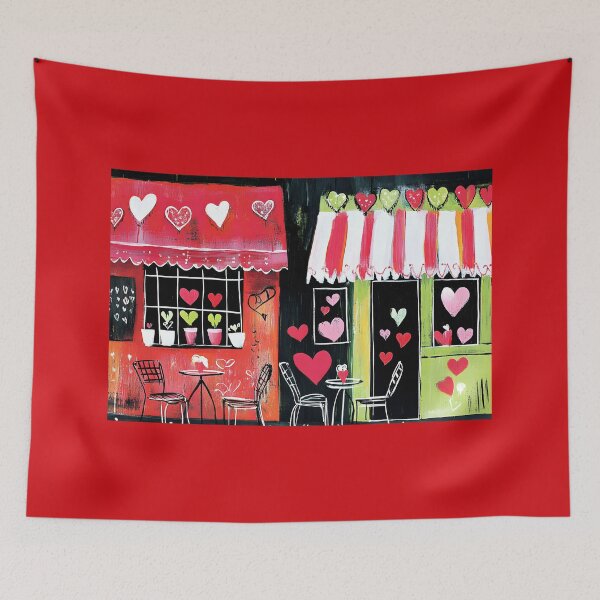 Item preview, Fall in Love with Cozy Valentine Day Cafes - Heart-Shaped Decorations and Warm, Inviting Atmosphere designed and sold by OlfactoART Studio.